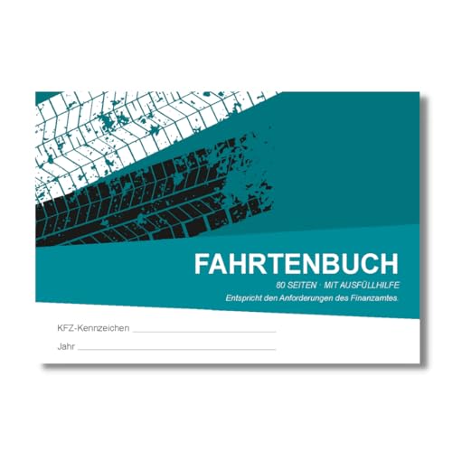 PuK Fahrtenbuch DIN A6 | Finanzamtkonform für PKW | 80 Seiten mit Ausfüllhilfe | Fahrtenbücher 1er, 2er, 3er, 5er oder 10er Pack | zur Dokumentation geschäftlicher und privater Fahrten (1 Stück)