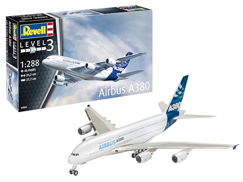 Revell Modellbausatz Airbus A380 I Der Gigant der Lüfte zum Selberbauen I Maßstabsgetreue Nachbildung im Maßstab 1:288 I Detailreich mit 47 Teilen I Für Modellbau-Einsteiger ab 10 Jahren