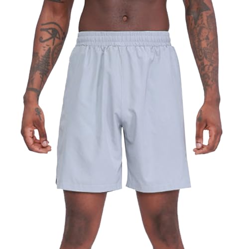 Atmungsaktive, schnell trocknende Sport-Shorts für Herren, für Outdoor-Freizeit, Basketball-Training, Laufen Fitness Bodybuilder Hose Kurze Sporthose Herren Mit Taschen Regenhose Fahrrad (Grey, L)