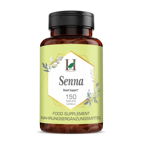 H&C Senna Leaves Kapseln (Cassia angustifolia) – 750 mg, 150 Zählungen | bei akuter und kurzzeitiger Verstopfung