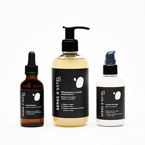 SERGE D'ESTEL PARIS Bartpflege 100% VEGAN die ideale Pflege für die Reinigung der Haare und zur Stärkung des Bartwachstums, 350 ml