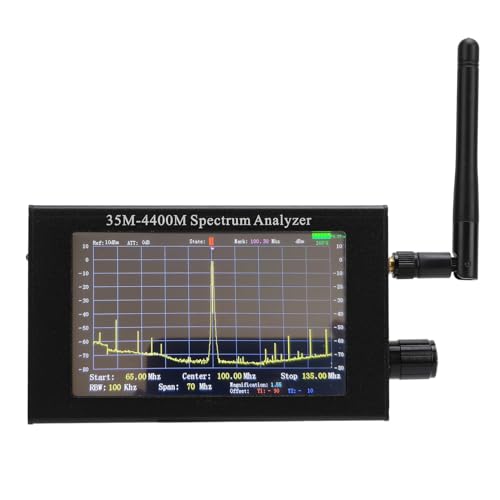 35-4400-MHz-Spektrumanalysator, 4,3-Zoll-Bildschirm, Tragbarer Winziger Tester mit 2 Antennen (für Funkgerät, Spielzeugfernbedienung, 2,4-G-WLAN)