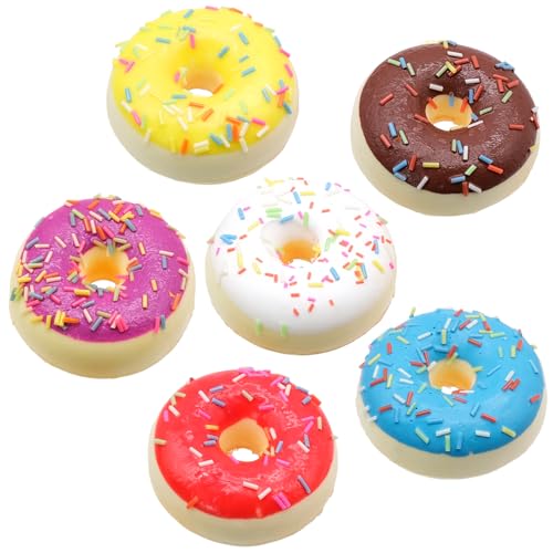 6 Stück Donuts Realistische, Künstliche Kuchen Fake Donuts Modell, Fotografie Requisiten Dekoration für Kinderküche Zubehör Kaufladen Zubehör