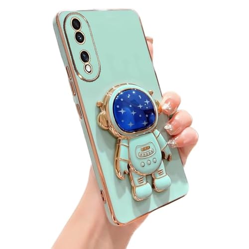 Miagon Blau Galaxie Astronaut Ständer Hülle für Honor 90,Cute Mädchen Dünn Galvanisierte Schutzhülle Weiches Case Bumper mit Astronaut Halter Kickständer