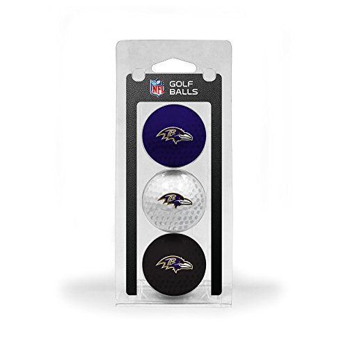 TEAM GOLF NFL 3 Golfbälle, 3er-Pack, Damen Kinder Herren Unisex, 30205, Baltimore Ravens, Einheitsgröße