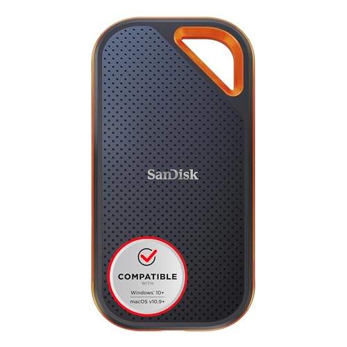 SanDisk Extreme PRO Portable SSD externe SSD 4 TB (externe Festplatte mit SSD Technologie 2,5 Zoll, 2000 MB/s Lesen und Schreiben, stoßfest, AES-Verschlüsselung, wasser- und staubfest) grau