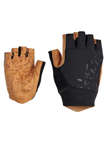 Ziener Damen CAIA Fahrrad/Mountainbike/Radsport-Handschuhe | Kurzfinger - atmungsaktiv,dämpfend, tan, 6,5