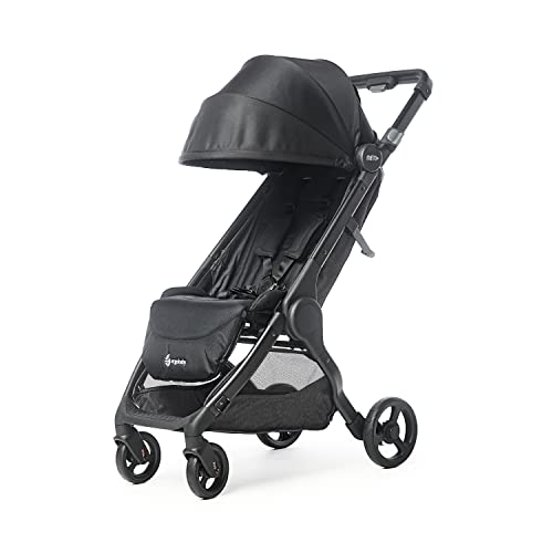 Ergobaby Metro+ Kinderwagen Buggy mit Liegefunktion, Kinder-Buggy Zusammenklappbar Autositz Kompatibel Klein Leicht Kompakt (Schwarz, Metro+)