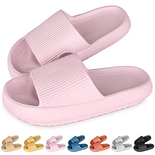 Cozislides Original Slippers Cloudyzz Schlappen Wolke Hausschuhe Gummi Home Slippers Badeschuhe rutschfeste Pantoletten Sommer Garten Badelatschen Flip Flops für Damen Herren Rosa 38/39 EU