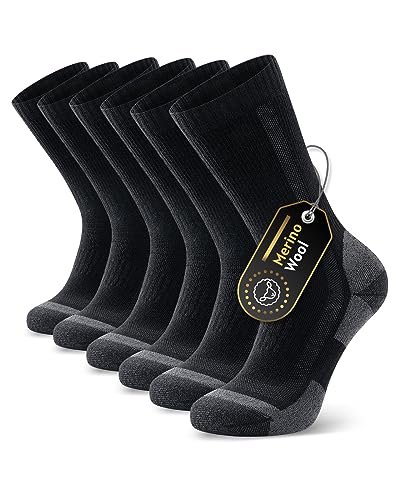 Ruixue Merino Wandersocken Herren & Damen, Outdoor Socken Trekkingsocken, Merinowolle Sportsocken Laufsocken Sneakersocken für Herren, Damen & Kinder[3 Paar]