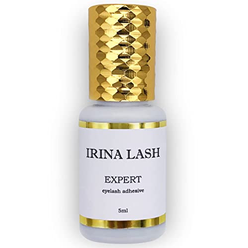 Haar zu Haar Wimpernkleber Volumen Expert, Zulassung im Gesundheitswesen, Schnelles Trocknen in 0,5 Sek., hält 7 Wochen, 5 ml schwarz für Verlängerungen - Irina Lash