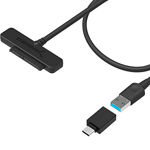 Sabrent USB C SATA auf USB 3.1 Gen 2, SSD/HDD Festplatten adapter, USB 3.1 zu 2,5 Zoll SATA, 10Gbps SATA Kabel Adapter, Unterstützt UASP SATA I II III, kompatibel mit allen 2,5 SATA (EC-SS31)