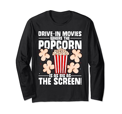 Popcorn Kino Klassiker Verkehr Kino Drive-In Film Langarmshirt