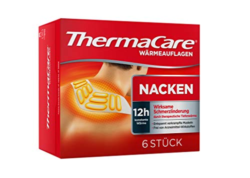 ThermaCare Nackenumschläge – Wärmeumschläge für Schulter & Nacken zur Linderung von Nackenschmerzen – Tiefenwärme zum Entspannen & Lockern der Muskeln – 6 Stück pro Packung