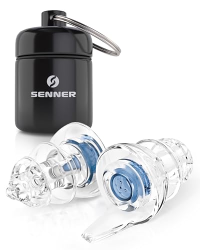 Senner ® MusicPro Soft | Gehörschutz Konzert, Musik, Disco und Festival - Ohrstöpsel extra soft, blau/transparent - mit Alubehälter für die Earplugs