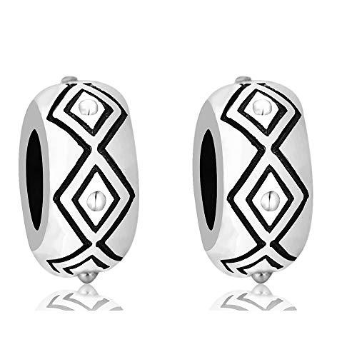 LOVANS 2 PCS 925 Sterling Silber Gummi Spacer Stopper für DIY Armbänder