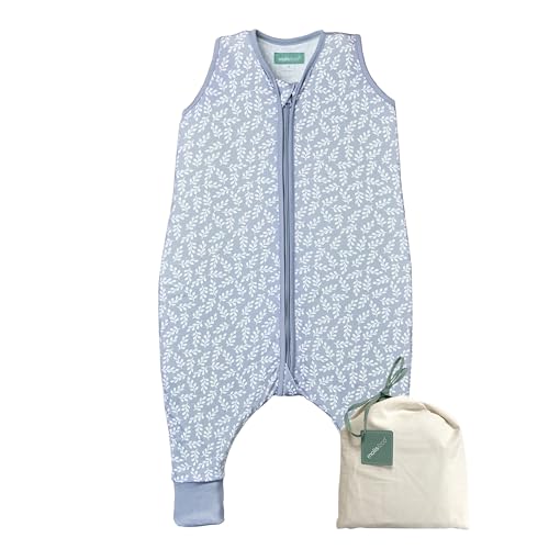 molis&co. Baby-schlafsack mit Füßen. 0.5 TOG. Größe: 80 cm. Ideal für den Sommer. Blue Garden. 100% Baumwolle (OEKO-TEX 100).