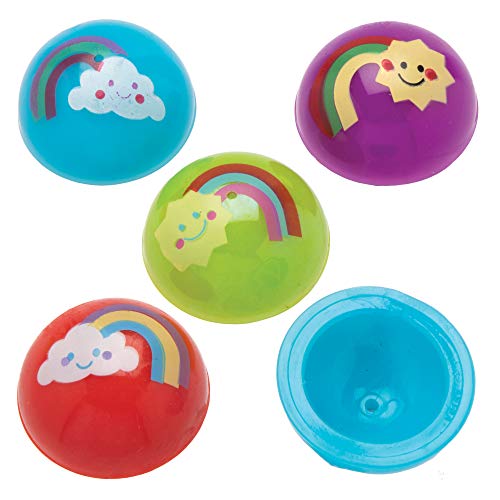 Baker Ross AT976 Rainbow Jumping Toys — Mini-Spielzeug für Kinder (12er-Set)