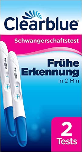 Clearblue Schwangerschaftstest Frühe Erkennung, Frühtest, Pregnancy Test, 2x Frühschwangerschaftstest / Schwangerschaftsfrühtest, über 99 % zuverlässig, Schwangerschaft bestimmen, 25 mIU/ml