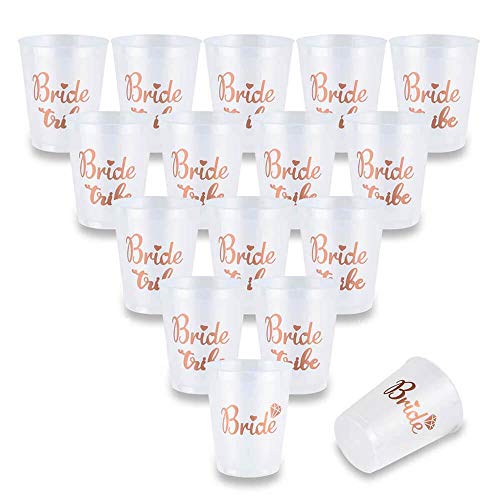 AniSqui 16 Count Bachelorette Bride Tribe Cups, Bridal Dusche Tassen w/2 Braut Cups Perfekt für Verlobungsfeier, Bridal Shower, Junggesellenabschied Party (16Oz, 450ml)