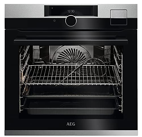 AEG BSE99823BM Dampf-Backofen / Serie 9000 Sous-vide Garen: 100% Dampf & automatischem Assistenten, gradgenau / TFT-Farbdisplay & Drehwähler / WiFi-Vernetzung / Kerntemperatursensor / Made in Germany