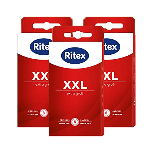 Ritex XXL Kondome - extra gross - mit mehr Platz für besonders große Größen, 24 Kondome | 8 Stück (3er Pack) | Made in Germany