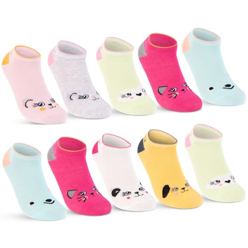 10 Paar Kinder Sneaker Socken Jungen & Mädchen Baumwolle Kindersocken 56290 (31-34)