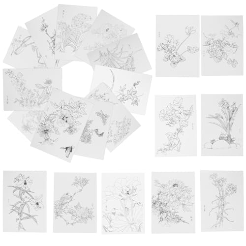 STOBOK 20 Blatt Aquarell-Malpapier Malpapier (11 67 X 8 25) – Blumen Aquarellpapier Großpackung Für Kinder Kinder Studenten Erwachsene Anfänger