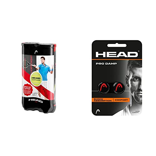 HEAD Unisex Erwachsene Championship 8 Ball & Unisex-Erwachsene Pro Damp Tennis Dämpfer, Black, Einheitsgröße