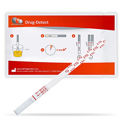 self-diagnostics Alkoholtest - EtG Schnelltest - Ethylglucuronid Urintest - 2 Urin Teststreifen - hochwertiger Tauchtest für zu Hause - Alkoholtester Selbsttest