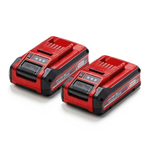 Original Einhell 3 Ah Power X-Change Plus Akku (18 V, Li-Ion, universell verwendbar für alle PXC-Geräte, Ladestandskontrolle, Twin-Pack, inkl. 2X 3 Ah Akkus, ohne Ladegerät)