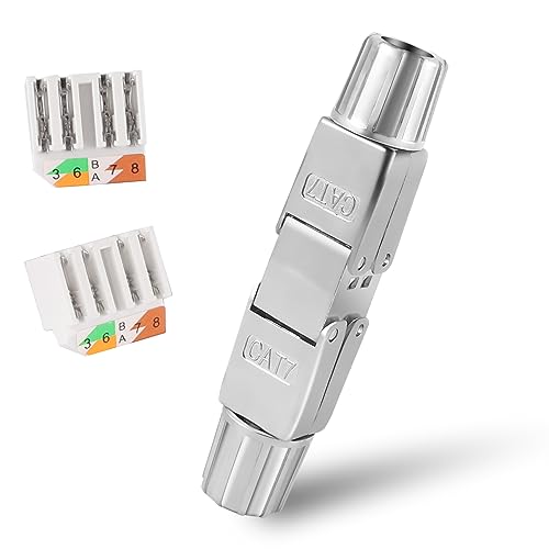 Indrnif RJ45 Netzwerkstecker LSA werkzeugloser Netzwerkkabelverbinder Cat5, Cat6, Cat7 STP Feldkonfektionierbare Kupplung Adapter Verlängerung für LAN Verlegekabel Ethernet Installationskabel