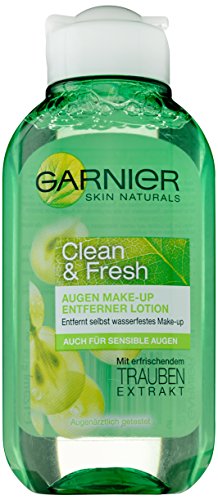 Garnier Augen Make-Up Entferner / Abschminkmittel, Entfernt selbst wasserfestes Make-Up, Mit Trauben-Extrakt, Augenärztlich getestet, Skin Naturals, 1 x 125 ml