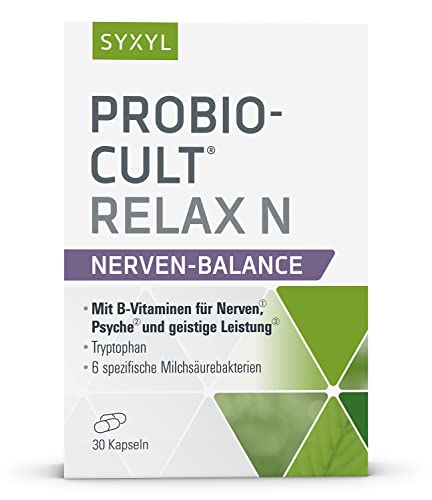 SYXYL ProBio-Cult Relax N – Nahrungsergänzungsmittel mit Milchsäurebakterien, B-Vitaminen – Mit Riboflavin zur Unterstützung der Darmflora – 30 Kapseln im Blister