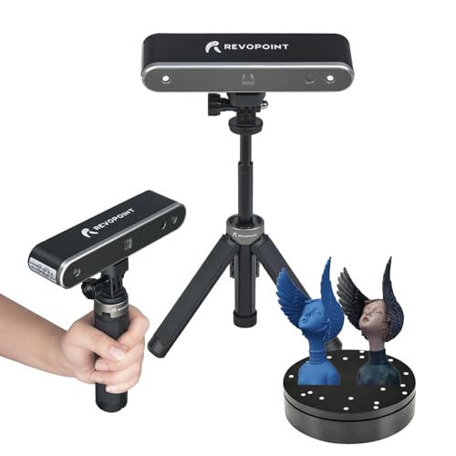 Revopoint POP2 3D Scanner 0,05 mm Genauigkeit 10 FPS Scangeschwindigkeit Tragbarer 3D Scanner für 3D-Druck mit Drehscheibe