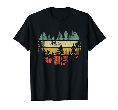 Waldlichtung Outdoor Natur Bäume Retro Wald T-Shirt