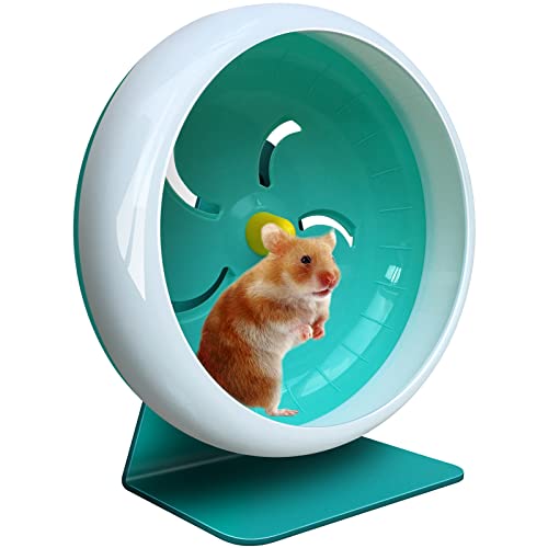 Hamsterrad,Silent Hamster Rad,Silent Wheel,Ruhiges Hamster Rad,Super-Silent Hamster Übungsrad,Einstellbarer Stand Silent Hamster Rad für Hamster,Gerbils,Mäuse,Kleines Haustier 7in (Blau)