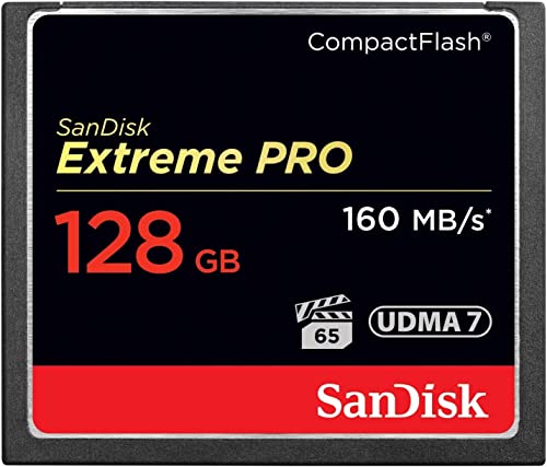 SanDisk Extreme Pro CompactFlash Speicherkarte 128GB (UDMA7, 4K- und Full-HD-Videos, VPG 65, temperaturbeständig, 160 MB/s Übertragung)