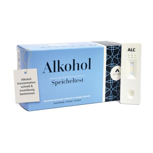 ASPILOS Alkohol Schnelltest - Alkoholtester für Zuhause - Ergebnis in 3 Minuten - Zuverlässig & Präzise - Medizinische Tests mit Labor-Qualität