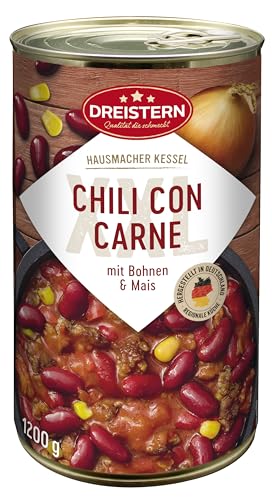 DREISTERN Chili con Carne 1200g XXL | Pikanter Eintopf in der recyclebaren Konservendose | viel Einlage mit Bohnen & Mais