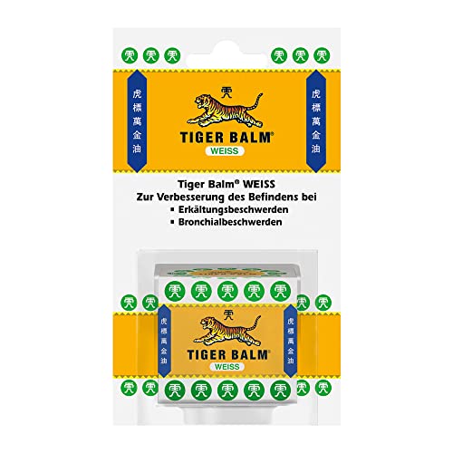 TIGER BALM WEISS - Natürlicher Balsam bei Erkältungsbeschwerden & zur Förderung der Hautdurchblutung - Einreibung mit hochwertigen ätherischen Ölen - 19,4 g