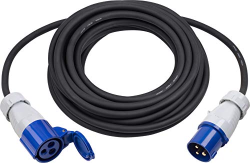 Meister CEE-Verlängerung - 10 m Kabel - Hochwertige Gummileitung H07RN-F3G 2,5 mm² - 16 A / 230 V - IP44 Außenbereich / Campingkabel für Caravan, Wohnwagen & Wohnmobil / CEE-Verlängerung / 7425320