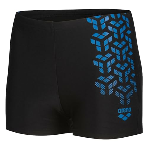 Arena Boy's KIKKO V Short Graphic Swim Trunks, Black-Blue China, 152 cm