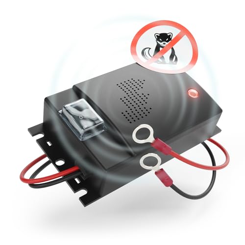 greate Marderschreck Auto mit 12V Batterieanschluss - Marderschrecker Auto für Motorraum - Mader Abwehr, Marderschutz für Auto, Marderabwehr Auto, Marder Ultraschall, Maderschrecker Auto, Marderfrei