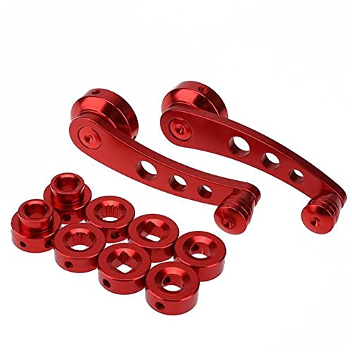 Fensterkurbel, Asudaro Universal Auto Fenstergriff Aluminium Fenstergriff Auto Riser Winder Kurbel Handkurbel Auto Fensterkurbel Kit Auto Kurbel Riser Ersatz Auto Umrüstung,Rot