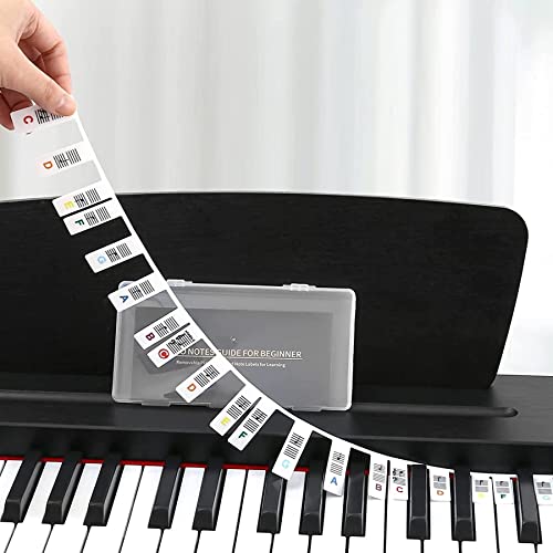 Piano Noten Aufkleber,Piano Keyboard,Klavier Keyboard Noten Aufkleber,Removable Piano Keyboard Note Labels,Klaviertasten für Kinder Anfänger Klavier Lernen,Keyboard Noten Aufkleber für 37/49/54/61/88!