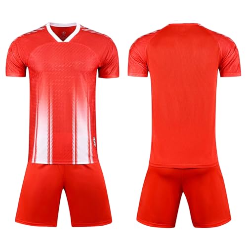 LILIHOT Deutschland Trikot EM 2024 Fußball Trikot Personalisiert,Fussball Trikot Kinder/Erwachsene Unisex,Fan Shirt&Shorts Set,2024 Trikot Fanartikel Football Trikot EM Trikot(#F Red)