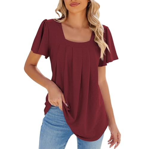 Damen T-Shirt Damen Ladies Extended Shoulder Tee T-Shirt Damen T-Shirt Ladies Short Oversize Tee WeißEs T-Shirt Damen Locker Tshirt Damen Weiss Rundhals Baumwolle GroßE GrößEn Damen Oberteile Sommer