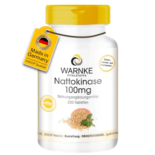 Nattokinase 100mg - 2000 FU - hochdosiert - vegan - 250 Tabletten | Warnke Vitalstoffe - Deutsche Apothekenqualität