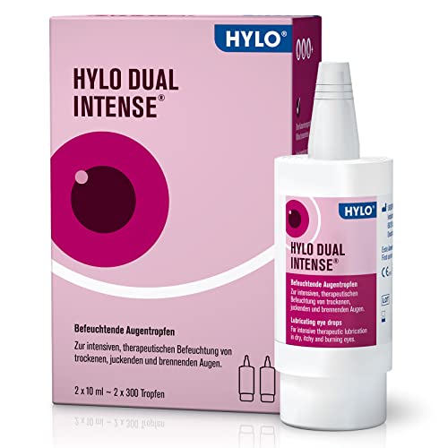 HYLO DUAL INTENSE Augentropfen bei trockenen Augen, intensiv, mit Hyaluronsäure und Ectoin, Doppelpackung 2x10ml